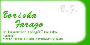 boriska farago business card